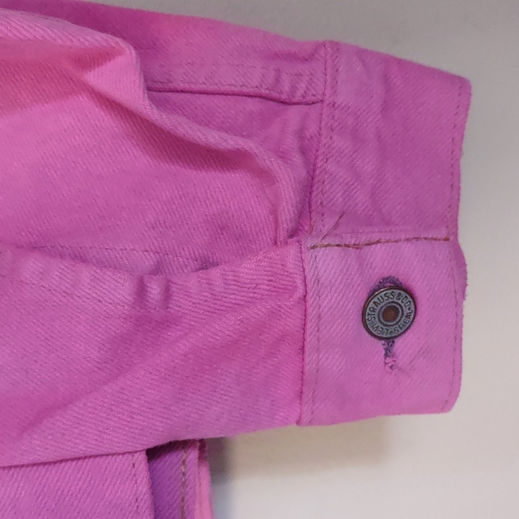 LF RP4 Levi's Eleanor Tie Dye Patched Denim Jacket One Size Pink - Picture 10 of 10